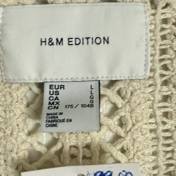 H&M Crochet Look Tunic Dress Cream Fringe Original Summer Edition 2025 - Picture 10 of 10